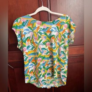 C&C California Vibrant Tropical Short Sleeve Top Size Medium